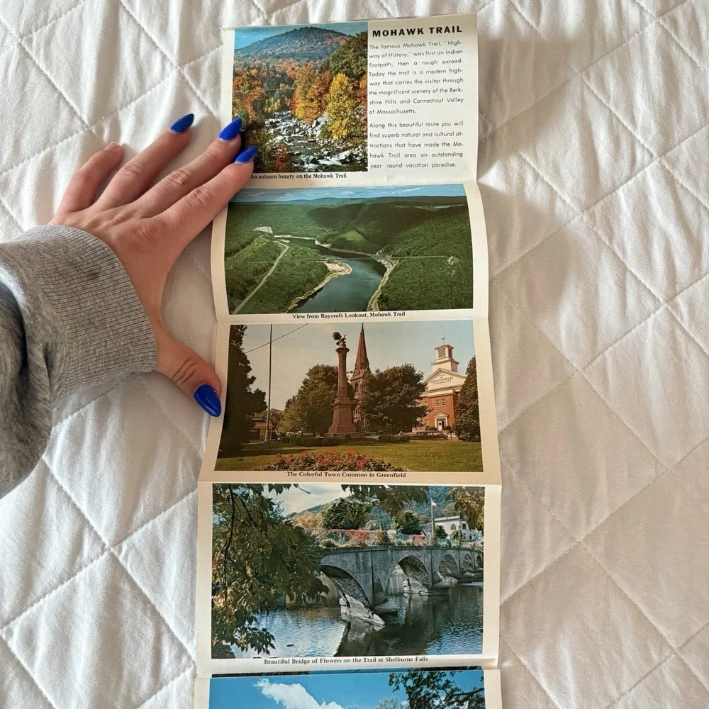 Postcard Folder‎ Massachusetts MA Mohawk Trail Elk Bridge Greenfield Deerfield